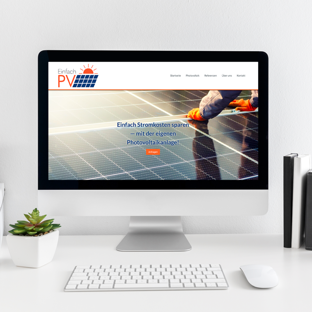 Webdesign für ein Photovoltaik Unternehmen im Zuge eines umfassenden Brand Designs